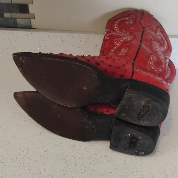 Red Western Cowboy Boots Size 10.5 Men - Picture 5 of 5